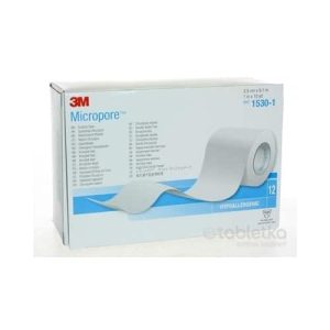 3M MICROPORE náplasť, cievka 2,5cm x 9,1m, zo špeciálneho papiera 1×12 ks