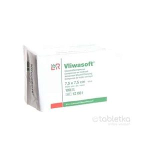 VLIWASOFT KOMPRESY NESTERILNÉ 7,5×7,5 cm 4 vrstvové – 100 ks