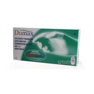 DUMAX RUKAVICE S latexové vyšetrovacie 100ks