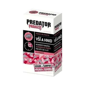 PREDATOR PARAZIT pri výskyte vší a hníd PACK sérum 100 ml + šampón 100 ml + kovový hrebeň zdarma, 1×1 set