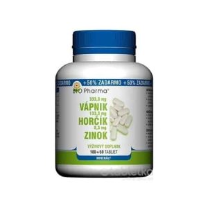 BIO Pharma Vápnik, Horčík, Zinok 100+50tbl