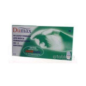 DUMAX RUKAVICE M latexové vyšetrovacie 100ks