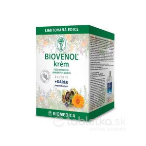 BIOMEDICA BIOVENOL krém 2x200 ml + darček BIOMEDICA Dezinfekčný gél 100 ml, 1x1 set