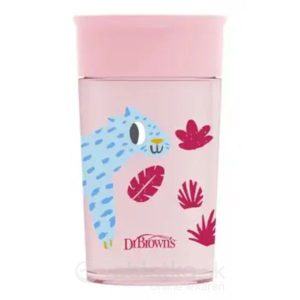 Dr.BROWN´S HRNČEK CHEERS JUNGLE 300 ml 9M+, ružový, 360°, bez držadiel 1 ks