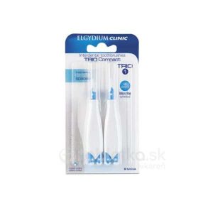 Elgydium Clinic Trio COMPACT-TRIO 1, medzizubné kefky v držiaku (modré 1,9 mm) 1×6 ks