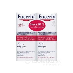 Eucerin Deo Intenzívny antiperspirant sprej 2×30 ml (-50% na druhý produkt ) 1 set