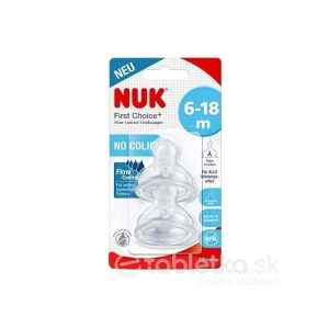 NUK FC+ náustok Flow Control silikónový cumlík, 6-18m, no-colic, 1x2 ks