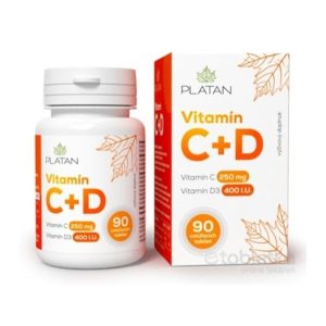 PLATAN Vitamín C + D 400 I.U. cmúľacie tablety 90tbl