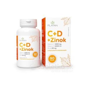 PLATAN vitamín C 1000mg+D+zinok 90tbl.