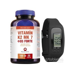 Pharma Activ Vitamín K2 MK 7 + D3 FORTE 125 tabliet + Fitness náramok 1 set