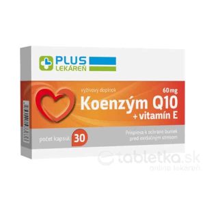 PLUS LEKÁREŇ Koenzým Q10 60 mg + E 30 kapsúl