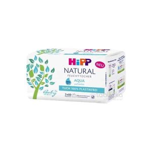 HiPP BabySANFT NATURAL Aqua vlhčené obrúsky čistiace, ultrasensitive 2×60 ks