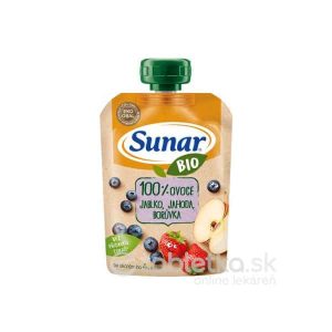 Sunar BIO Kapsička Jablko, jahoda, čučoriedka 100 % ovocia 100 g