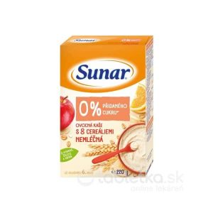 Sunar Ovocná KAŠA s 8 cereáliami NEMLIEČNA 220 g