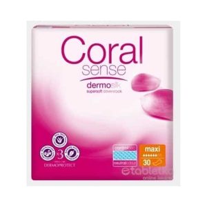 Coral Sense Maxi vložky inkontinenčné, pre ženy, 41 cm – 30 ks