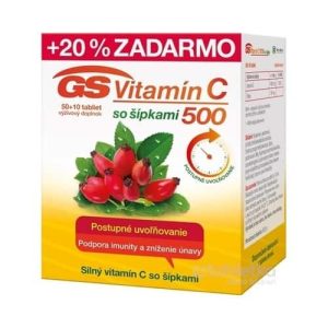 GS Vitamín C 500 so šípkami 50+10 tbl zadarmo