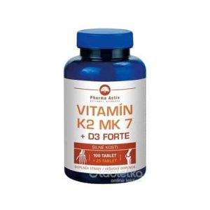 Pharma Activ Vitamín K2 MK 7 + D3 FORTE tbl (inov.2020) 100+25 (125 ks)