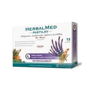 HERBALMED PASTILKY pri prechladnutí – Dr.Weiss – pastilky (šalvia, ženšen,20 bylín,vit.C) pastilky 12 ks