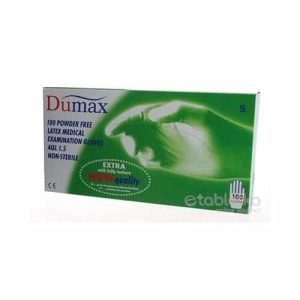 DUMAX RUKAVICE S latexové vyšetrovacie 100ks