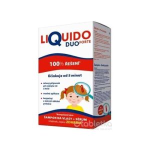 LiQuido DUO FORTE proti všiam šampón 200 ml + (sérum 125ml + hrebienok+čapica) zadarmo, 1×1 set