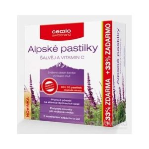 Cemio Alpské pastilky ŠALVIA A VITAMÍN C 40 ks