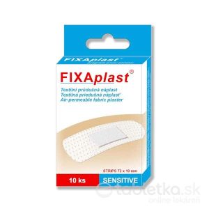 FIXAplast SENSITIVE strip textilná priedušná náplasť 72×19 mm, 10 ks