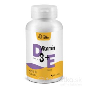 VIA NATUR VITAMÍN D3+E+INULIN 60cps