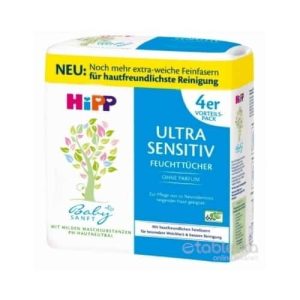 HiPP BabySANFT Čistiace vlhčené obrúsky ultra sensitive, economy pack 4×52 ks