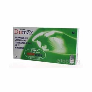 DUMAX RUKAVICE M latexové vyšetrovacie 100ks