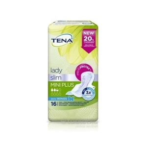 TENA Lady Slim MINI PLUS WINGS absorpčné vložky – 16 ks